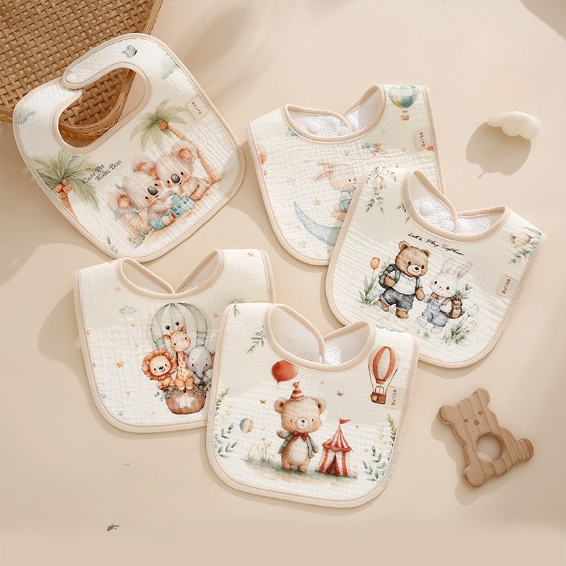 Baby Products Dropshipping - 5pcs Waterproof Baby Bibs Cotton Gauze